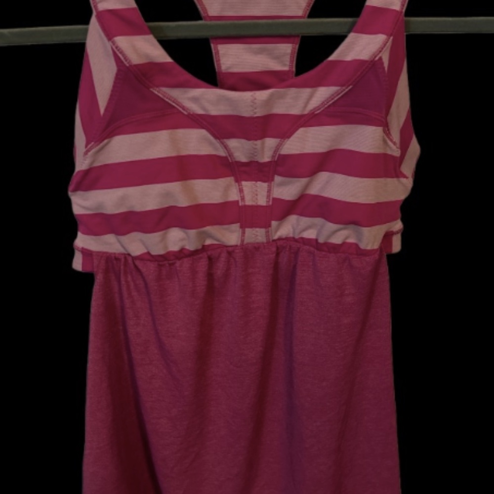 Lululemon 2-In-Run Tank Heathered Raspberry Sz 10 - image 3